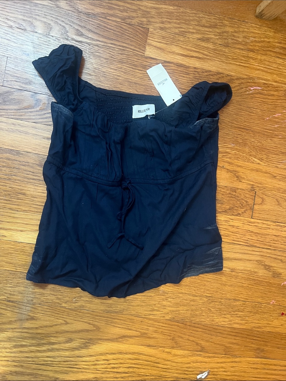 Hollister Navt Tie-Front Babydoll Top